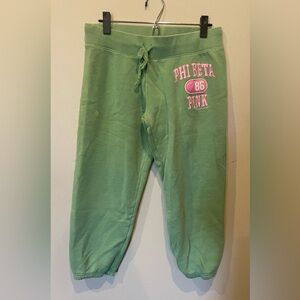 ‘Vintage’ PINK Victoria's Secret Green Joggers with Pink Emblem